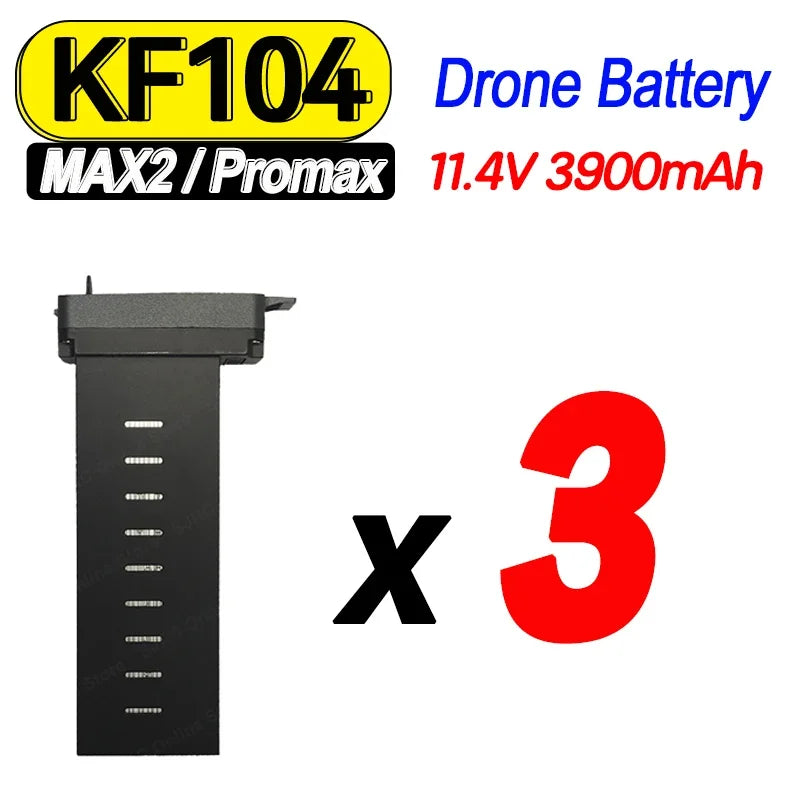Original KF104 MAX2 Drone Battery 11.4V 3900mAh KF104 MAX/Promax Battery 4K GPS Dron Accessories Parts Flight Time 37 Minutes