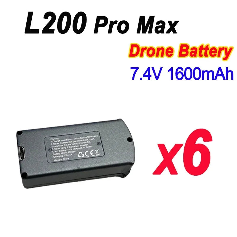 Original LYZRC L200 PRO MAX 4K Drone Battery 7.4V 1600mAh For L200 PROMAX RC Quadcopter Spare Battery Dron Parts Accessories